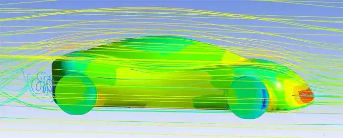 elektromos autó aerodinamikus felépítése, a hatótávolság növelése érdekében, az elektromos suv általában rosszabbul teljesít ezen a teszten,